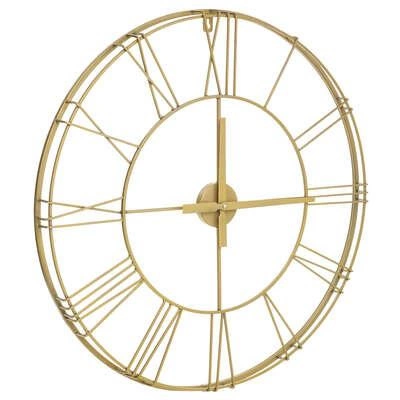 Nástěnné 3D hodiny Vintage Gold Atmosphera velké zlaté kovové do obýváku moderní 70 cm