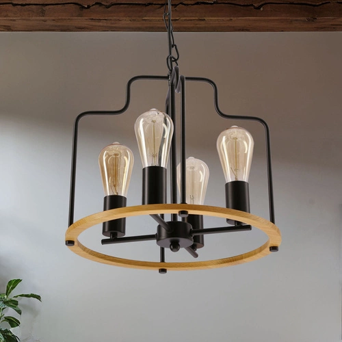 Závěsné svítidlo Datus černé loftové 4 světla do obýváku a nad stůl CANDELLUX