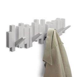Nástěnný věšák do předsíně Umbra Sticks Multi šedý moderní 5 háčků 49 cm