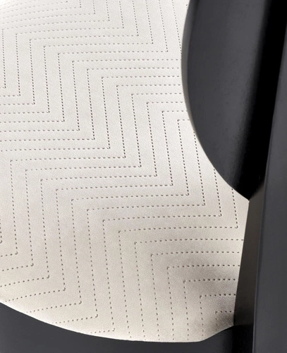 Čalouněná jídelní židle Gilbert béžová s černými nohami ve stylu vintage glamour Intesi