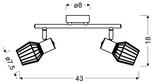Stropní svítidlo Viking šedé nastavitelné kovové moderní do obýváku a kuchyně 2bodové