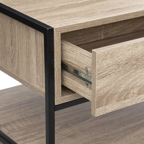 Konferenční stolek Aliaj obdélníkový se zásuvkou loftový dřevěný do obýváku 100x40 cm 5five