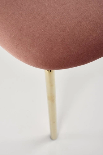 Sametová jídelní židle Rachel růžová na zlatých nohách moderní