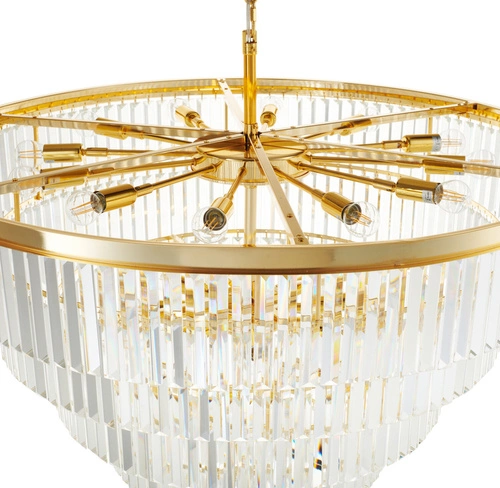 Závěsné svítidlo SPLENDORE zlaté skleněné glamour s nastavitelnou výškou do obýváku 100 cm