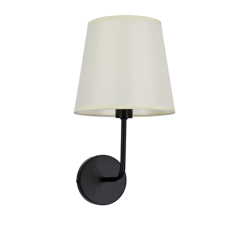 Nástěnné svítidlo Pasteri matně černé 1x40W E14 stínidlo béžové barvy