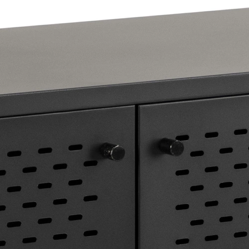 Komoda Newcastle II černá industriální kovová na nožkách 125 cm do obýváku Actona