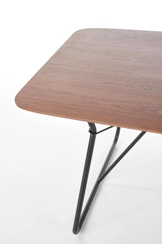 Jídelní stůl loftový Linked 180 cm černý s přírodní dubovou deskou Intesi pevný