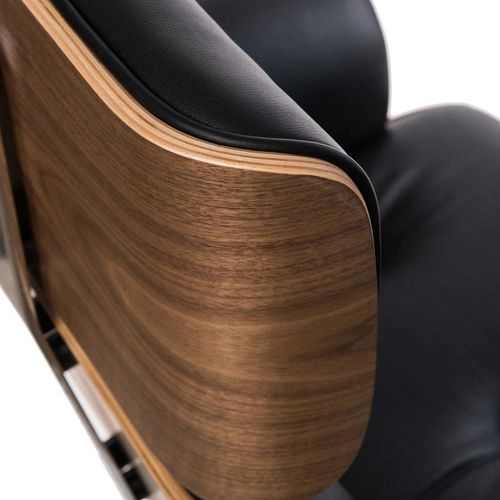 Ergonomická kancelářská židle VIP Exclusive Home černá kožená s podnožkou otočná D2.DESIGN