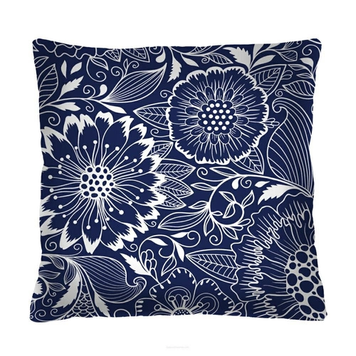 Dekorační sametový polštář Calc tmavě modrý antialergický do obýváku a ložnice