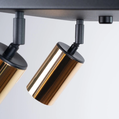 Stropní svítidlo WINX 4 moderní černé zlaté do obýváku a ložnice SOLLUX LIGHTING