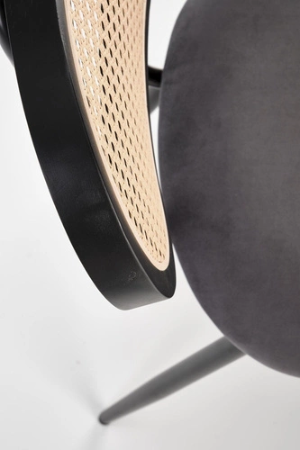 Jídelní židle čalouněná šedý velur Sophie Intesi moderní s opěrkou