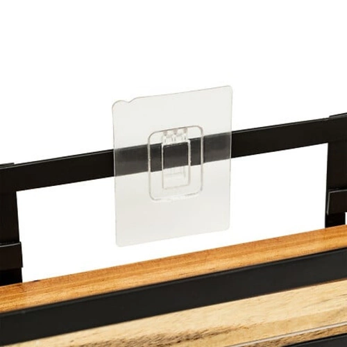 Samolepicí koupelnová polička z černé akácie pod sprchu 5five simply smart