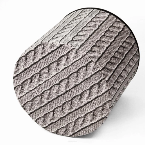 Kulatý taburet Jersey Intesi moderní čalouněný do obýváku nebo ložnice šedý 40 cm