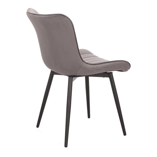 Jídelní židle Roxino VIC čalouněná šedým sametem na černých nohách do jídelny a obýváku Intesi