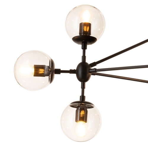 Závěsné svítidlo skleněná koule ASTRIFERO-10 černá 90 cm do obýváku a nad stůl