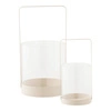 House Nordic Hurricane skleněné béžové svícny sada 2 ks dekorativní do obývacího pokoje