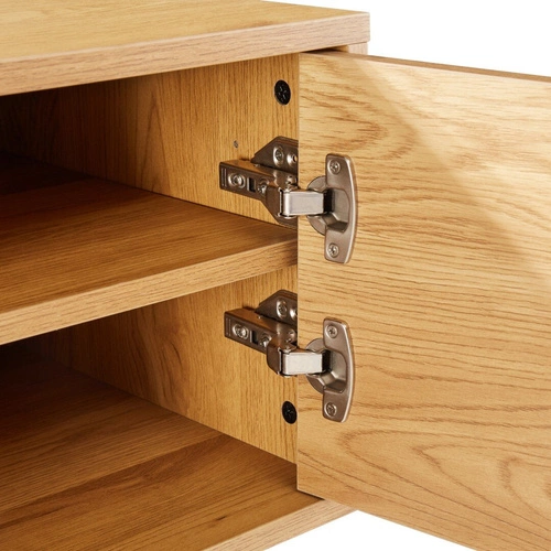 TV stolek dřevěný Lattes dub 150 cm moderní s lamelami na vysokých nohách do obýváku