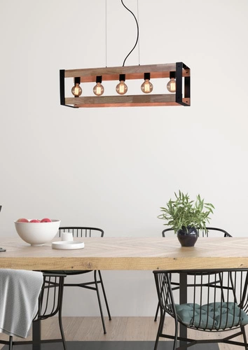 Závěsná lampa Varna černá 5x40W E27 stínidlo černé