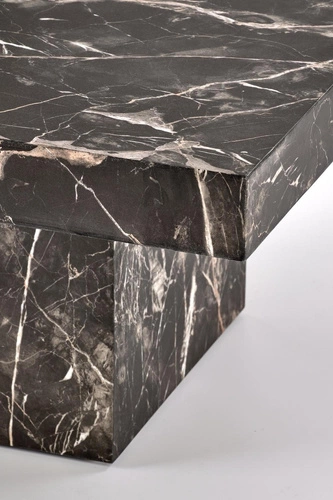 Liton moderní čtvercový konferenční stolek černý mramor do obýváku glamour 80x80 cm