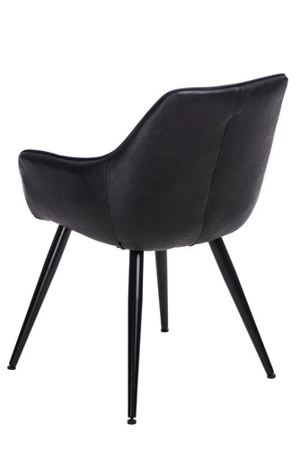 Čalouněná jídelní židle Rox černá ekokůže s područkami do jídelny a kuchyně Intesi