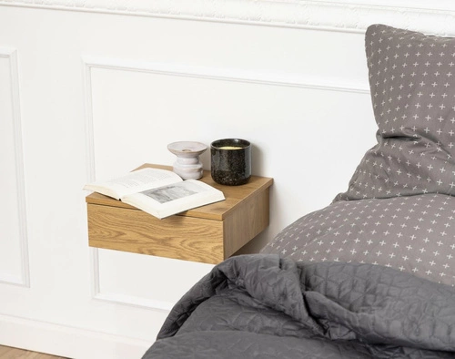Závěsný noční stolek Avignon 37 cm v přírodní barvě s 1 zásuvkou – moderní skandinávský styl – Actona