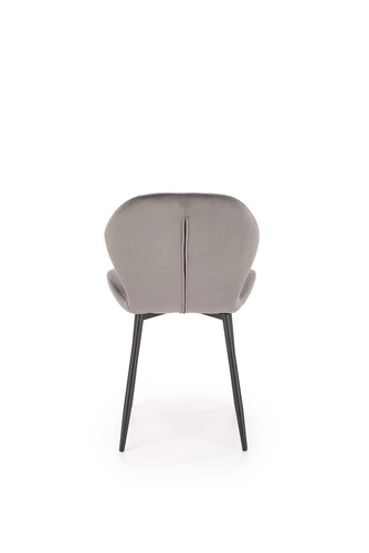 Jídelní židle Griviza Intesi čalouněná šedý samet moderní na černých nohách