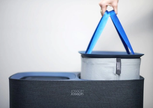 Joseph Joseph Tota moderní koš na prádlo 90 l se 2 přihrádkami do koupelny černý