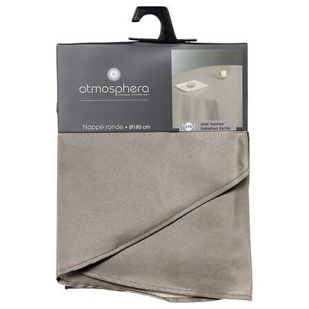 Béžový kulatý ubrus 180 cm Atmosphera do jídelny, nešpinivý, polyester, klasický