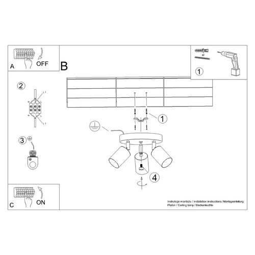 Stropní svítidlo WINX 3P černý chrom moderní kovové do obýváku a ložnice SOLLUX