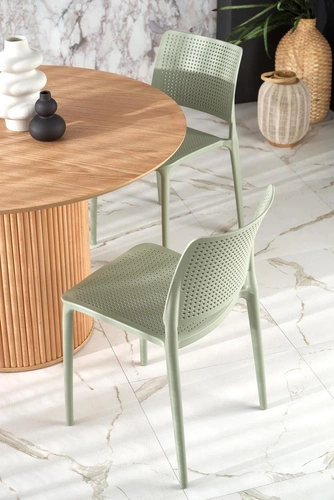 Kulatý jídelní stůl Delar 120 cm, moderní přírodní dub, skandinávský na jedné noze