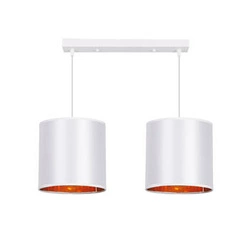 Moderní závěsné svítidlo Atlanta bílé s látkovým stínidlem do obýváku a jídelny, výškově nastavitelné