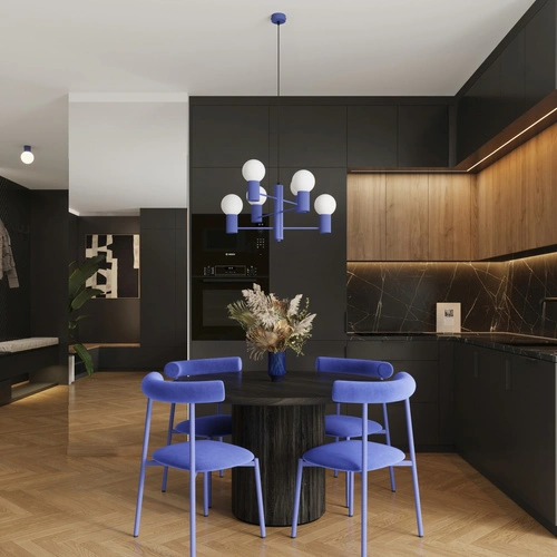 Moderní lustr HALO 6 ultramarín stropní svítidlo do obýváku a jídelny