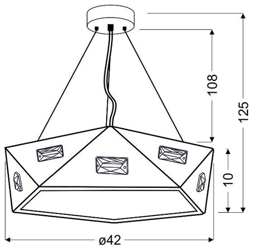 Závěsná lampa Nemesis # # pět úhlů 42 24W LED 4000K černá