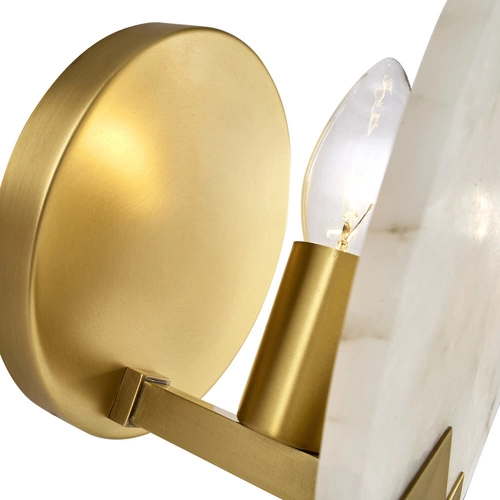 Nástěnné svítidlo MARMO bílý mramor a zlatá mosaz 20 cm moderní do obývacího pokoje