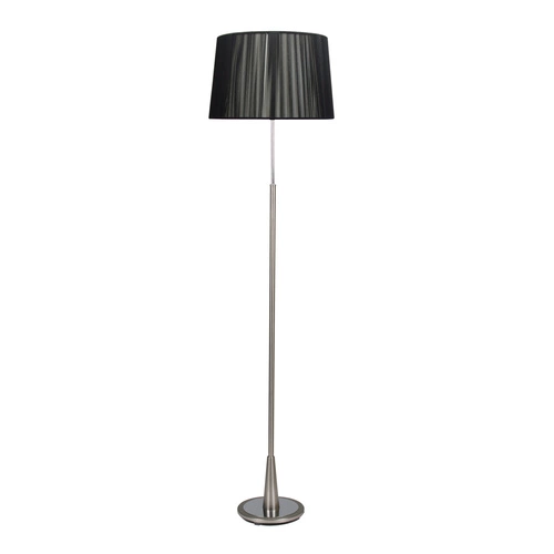 Dera saténová stojací lampa 1x60W E27 stínítko černé