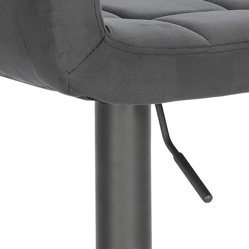 Barová židle Dafne VIC černý samet s opěradlem, výškově nastavitelná, otočná ke kuchyňské lince a ostrůvku