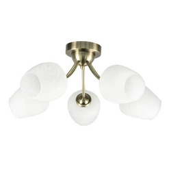 Stropní lustr Zina klasický skleněný patinovaný 5ramenný do obýváku a jídelny