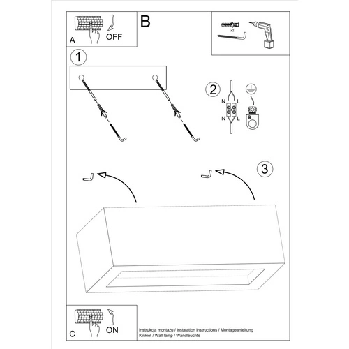 Betonové nástěnné svítidlo Vega 30 cm šedé moderní do obýváku a ložnice Sollux