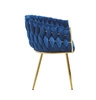 Čalouněná jídelní židle Malaya Velvet Intesi modrá glamour se zlatými nohami