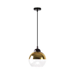 Závěsná lampa Contessa černá 1x40 E27 zlaté stínítko