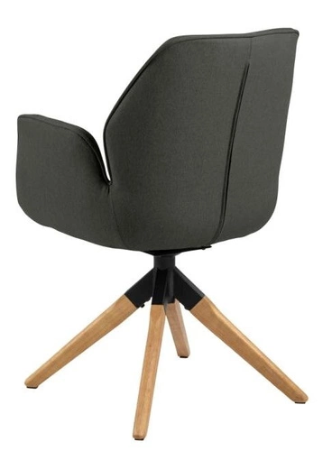 Otočná čalouněná židle Aura Actona do obýváku skandinávská šedá s područkami