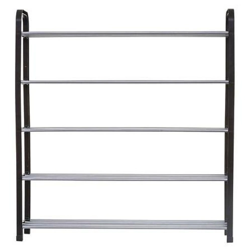 Černý kovový botník Plasmi 5 polic moderní industriální do předsíně 75 cm