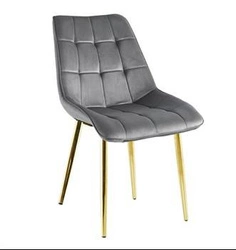 Jídelní židle Poly Intesi sametová šedá se zlatými nohami moderní glamour