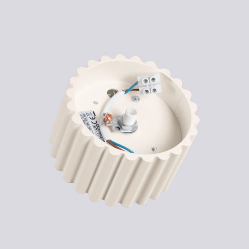 Moderní béžové stropní svítidlo kulaté AURA 1 do kuchyně a obýváku hliník