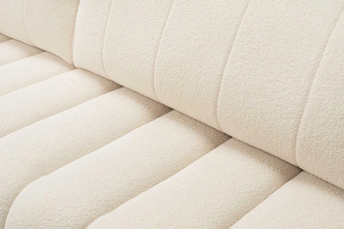 Moderní rohová rozkládací sedačka Hobro pravá béžová do obýváku s úložným prostorem