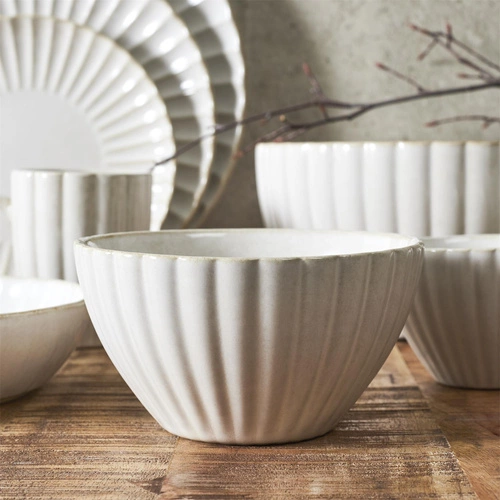 Keramická miska na polévku Vlora 14,5 cm béžová moderní do kuchyně myčka Intesi