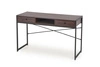 Psací stůl Surin ořech černý moderní loftový se zásuvkami a policí Intesi 123 cm