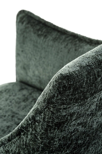 Čalouněná jídelní židle Arhiza zelená s područkami moderní na černých nohách