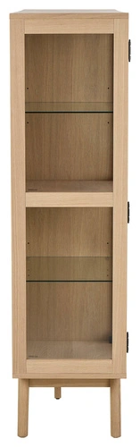 Vitrína Marte dřevěná skandinávská do obýváku bělený dub 140 cm