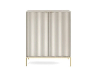 Vysoká komoda Delicious s drážkováním v kašmírové barvě na zlatých nožkách moderní do obýváku Intesi